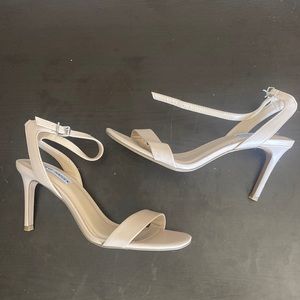 BRAND NEW Steve Madden Nude Strappy Heels with Silver Buckle